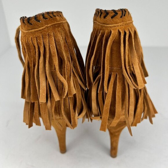 Jessica Simpson Womens Mareya Brown Fringe Ankle Straps Size 7M Gladiator Sandal - Picture 4 of 8